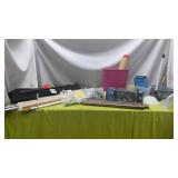 Bathroom Sink Faucet, Curtain Rods, Trash Can,