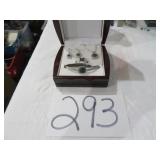 LIGHT BLUE/SILVER RING SET, RING 925 SIZE 9