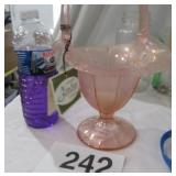 FENTON PINK STRETCH GLASS ROSE FLOWER