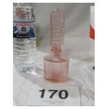 VTG ART DECO PINK GLASS PERFUME BOTTLE