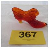 AMBERINA GLASS SHOE W/ORG TAG