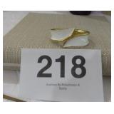 CROWN TRIFARI SIGNED WHITE ENAMEL CUFF