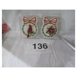 VTG NEW BROOCHES HOLLY WREATH &   BIRD