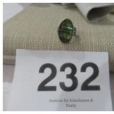 ABALONE SILVER RING SIZE 8,  7.94G