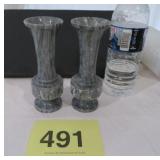 HAND CRAFTED MARBLE FLUTED VASES