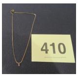 1/20 14KT NECKLACE W/PINK STONE