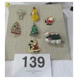 UNMARKED CHRISTMAS BROOCHES