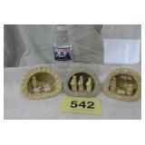 NEW POTTERY 3 PC NATIVITY SET