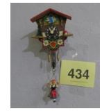 VTG SWINGING GIRL WINDING CUCKOO CLOCK
