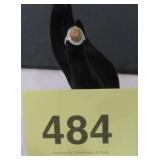 VTG STERLING ORANGE/GREEN UNAKITE RING