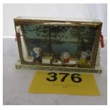 VTG ALL GLASS MIRROR POSTCARD W/