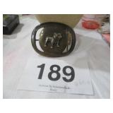 VTG MACK BULLDOG BELT BUCKLE SIGNED