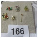 UNMARKED CHRISTMAS BROOCHES