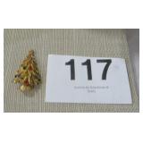 SIGNED ART GOLDTONE COLORFUL