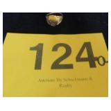 SIGNED 10KT MANS YELLOW GOLD RING SIZE