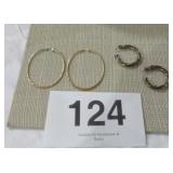 2 PAIR 925 HOOP EARRINGS 13.61 G