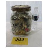 OLD JAR FULL OF BROKEN JEWELRY