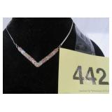 DAZZLING TRICOLORED 925 SILVER NECKLACE