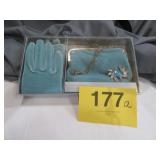 3 PC VELVET GLOVE, PURSE, & BROOCH SET