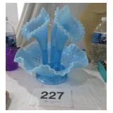 FENTON BLUE OPALESCENT DIAMOND CUT