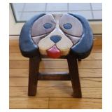 Puppy  Carved Wooden stool