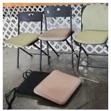 3 Folding Chairs & Pads