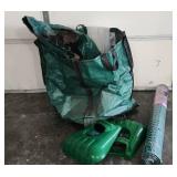 Lawn Bags, Leaf Scoops, green Plastic Fence