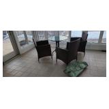 Patio Table & 3 Wicker Chairs