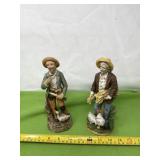 Homco men with goose and chickens