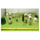 Salt & pepper shakers, old bottles and insulator