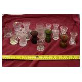 Clear and colored glass toothpick holders