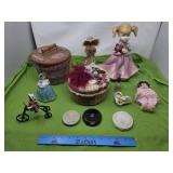 Sewing Baskets with Dolls