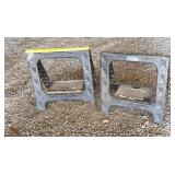 Plastic folding sawhorses