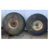Pair of 13.6-16 tires & rims