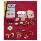 Lady Bug Rhinestone hair clips, gold tone