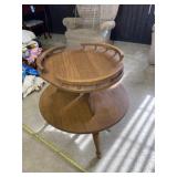 Round two shelf table 28 wide x 28 tall