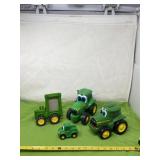John Deere piggy bank, push toys and picture
