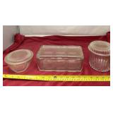 Hazel Atlas criss cross refrigerator dish and