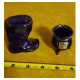 Cobalt Blue cauldron and boot toothpick holder