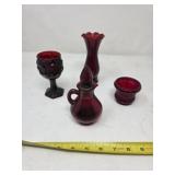 Ruby Red Avon Glass Trinkets