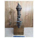 Copper Water Pump Spicket with Wooden Base