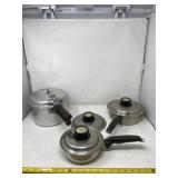 Presto cook master, and stainless steel pans with