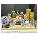 Various brand tins