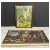 Framed Jesus and angel pictures