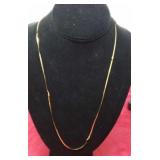 14K Italy Gold Herringbone 22 inch Necklace,  has
