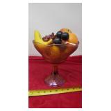 Carnival glass Grape vine , fruit vase