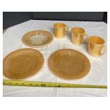 Anchor Hocking Fire King peach plates and coffee