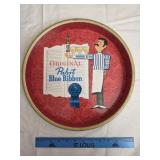 Pabst Blue Ribbon Beer Tin Advertising Tray