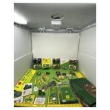 John Deere flag, die casts, playing cards, pens