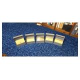 5 metal file card boxes.